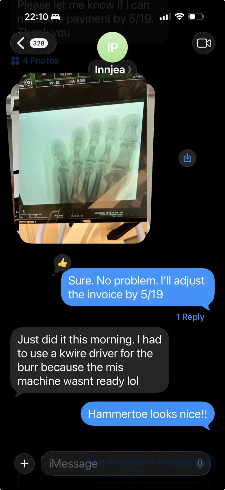 Text testimonial from a MIFAS Elite member